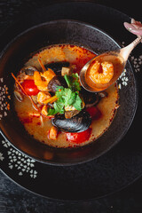 fresh and delicious seafood with dressing