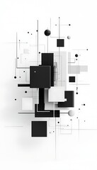 Abstract Black White Geometric Design.