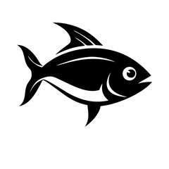 Obraz premium Stylized Fish Illustration: A monochromatic artistic rendering captures the sleek form of a fish, featuring bold lines and a striking design.