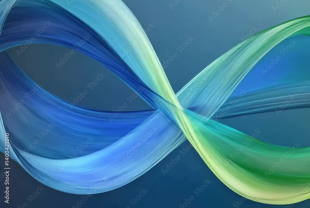 Poster visual representation of flowing colors creating an infinity symbol