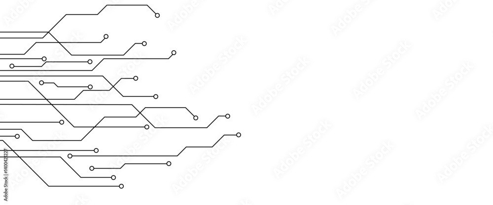 Poster abstract futuristic circuit board illustration, circuit board with various technology element. hi te