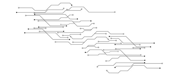 Vector circuit board pattern for technology background. White Abstract geometric dots and lines connection circuit concept.