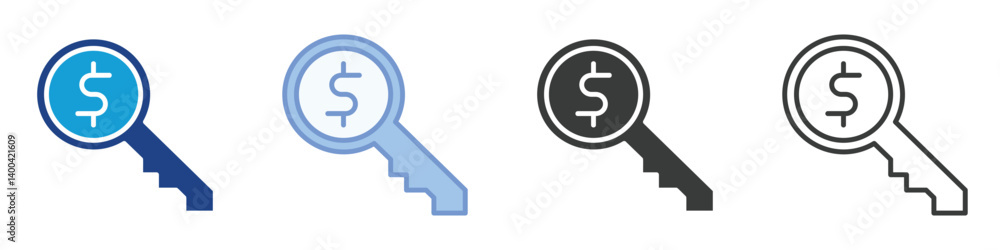 Poster key icons collection – multiple vector styles icons
