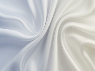Obraz premium Light gray blue white silk satin. Curtain. Color gradient. Luxury elegant abstract background. Pastel soft dusty matte shimmer. Fold. Drapery. Fabric, cloth texture. Design