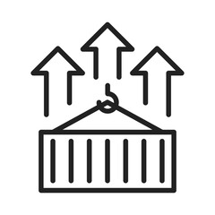international trade and economic growth clip art icon symbol, rising shipping costs, isolated line vector illustration