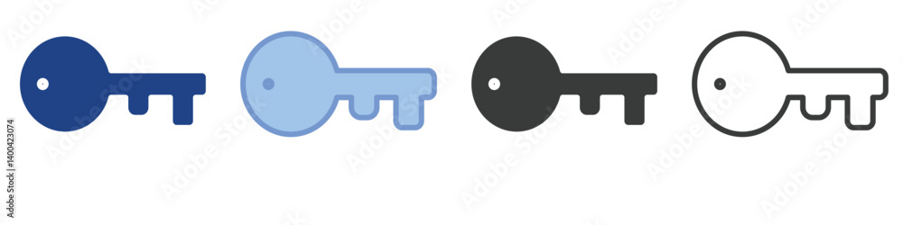 Poster key icons collection – multiple vector styles icons