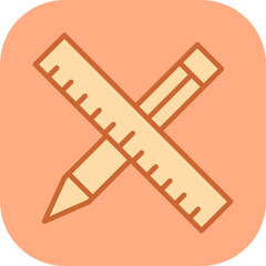 Pencil with Ruler Vector Icon