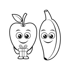 apple cinnamon candle with decorations line art ve