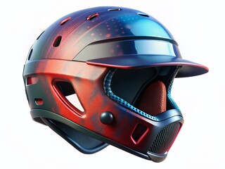 Fototapeta premium Macro Close-up of Youth Baseball Helmet, Isolated on White Background