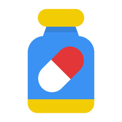 Pill Bottle Flat Icon