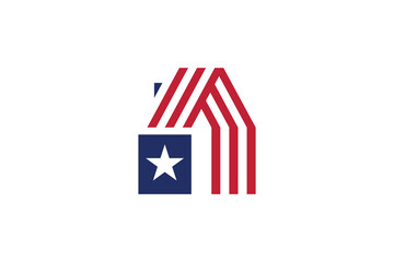 american house logo design concept