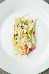 fresh and delicious salad with dressing