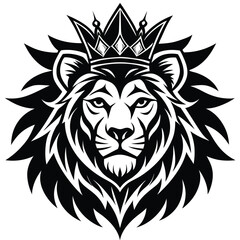 Wild lion head vector art illustration, a powerful animal mascot symbol