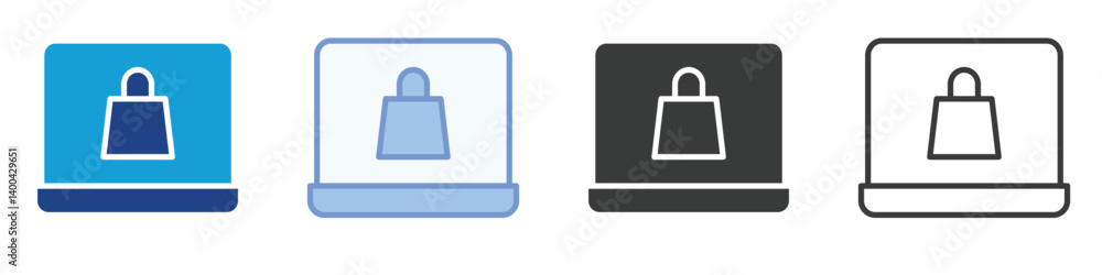 Poster laptop icons collection – multiple vector styles icons
