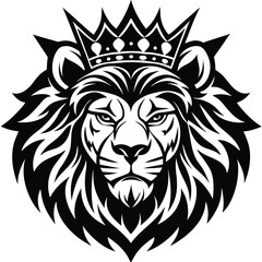 Obraz premium Wild lion head vector art illustration, a powerful animal mascot symbol