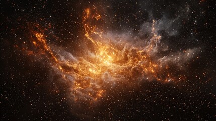 Fototapeta premium Cosmic nebula, vibrant colors, star formation