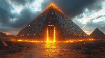 Dramatic pyramid fantasy background