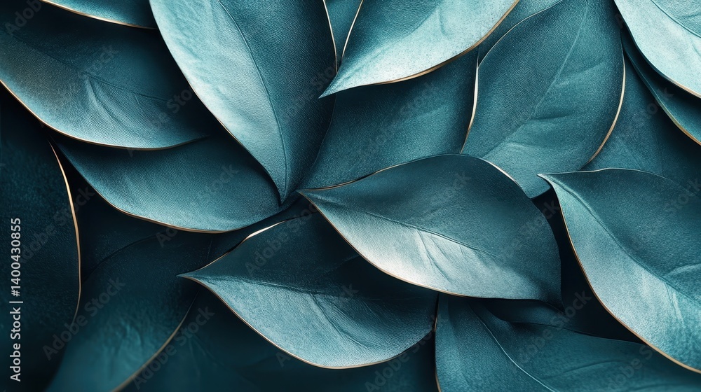 Aufkleber Stylized metallic waves create a dynamic texture with shadows and highlights in a dark atmospheric setting showcasing artistic design