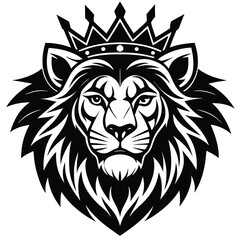 Wild lion head vector art illustration, a powerful animal mascot symbol