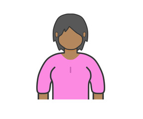 Black woman in pink clothes