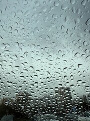 water drops on glass 