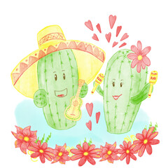cute cacti set