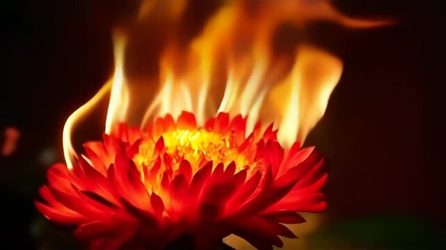Flaming Chrysanthemum: A Blaze of Color and Texture
