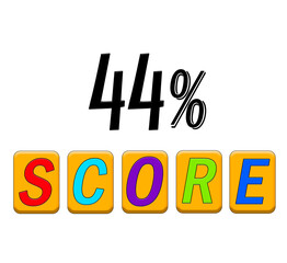 44% score sign illustration 