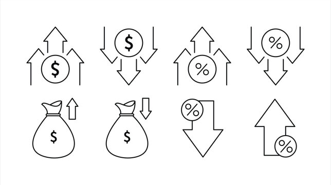 increase and decrease line icon. simple icon profit and loss vector illustration