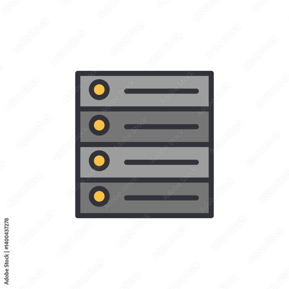 Poster database colored icons, minimalist vector illustration ,simple transparent graphic element .isolated