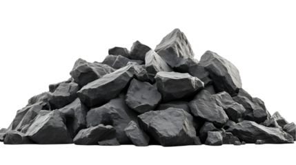 Grey Rock Pile with Isolated Background.
