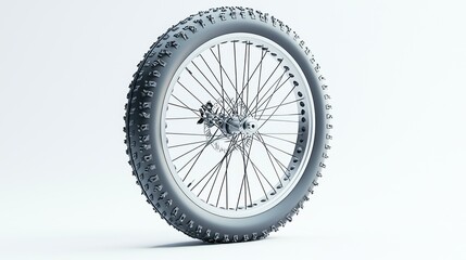 Fat Bike Wheel: A 3D Render of a Durable and Wide Bicycle Tire
