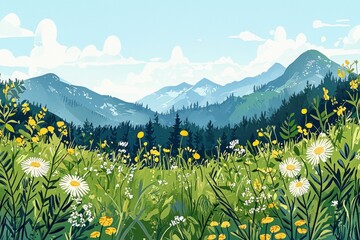 illustration background of a nature landscape