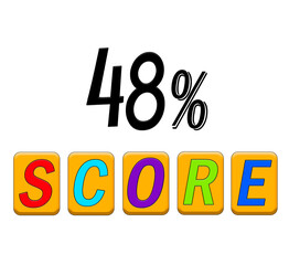 48% score sign illustration