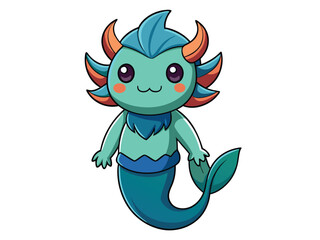 A cute cartoon devil dragon vector illustration with red fire flames is a funny Halloween monster character