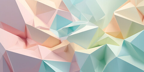 Abstract geometric design with pastel shades and interlocking triangular shapes