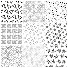 Fototapeta premium A large set of seamless abstract patterns