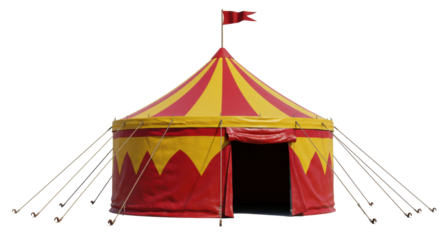 Isolated Striped Circus Tent