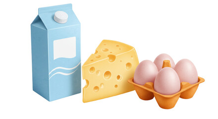 Isolated Dairy and Eggs