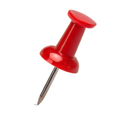 Red push pin isolated on transparent background