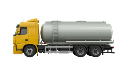 Isolated Yellow Tanker Truck