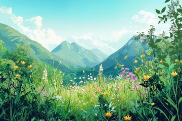 illustration background of a nature landscape