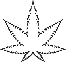 Marijuana leaf on white background