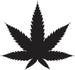 Cannabis or marijuana leaf icon