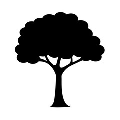 chestnut tree silhouettes - black chestnut tree, isolated transparent background