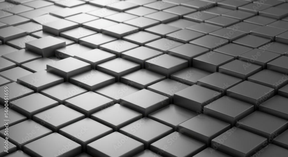 Aufkleber abstract gray cubes pattern: 3d rendered geometric texture background