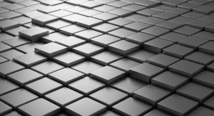 Abstract Gray Cubes Pattern: 3D Rendered Geometric Texture Background