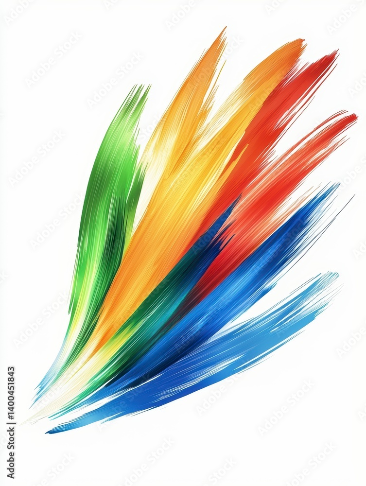 Poster dynamic brushstrokes representing vivid colors in artistic abstract composition studio digital art c