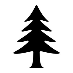 Obraz premium douglas fir tree silhouettes - black douglas fir tree, isolated transparent background