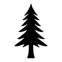 Silhouette of a stylized Christmas tree isolated on a white background